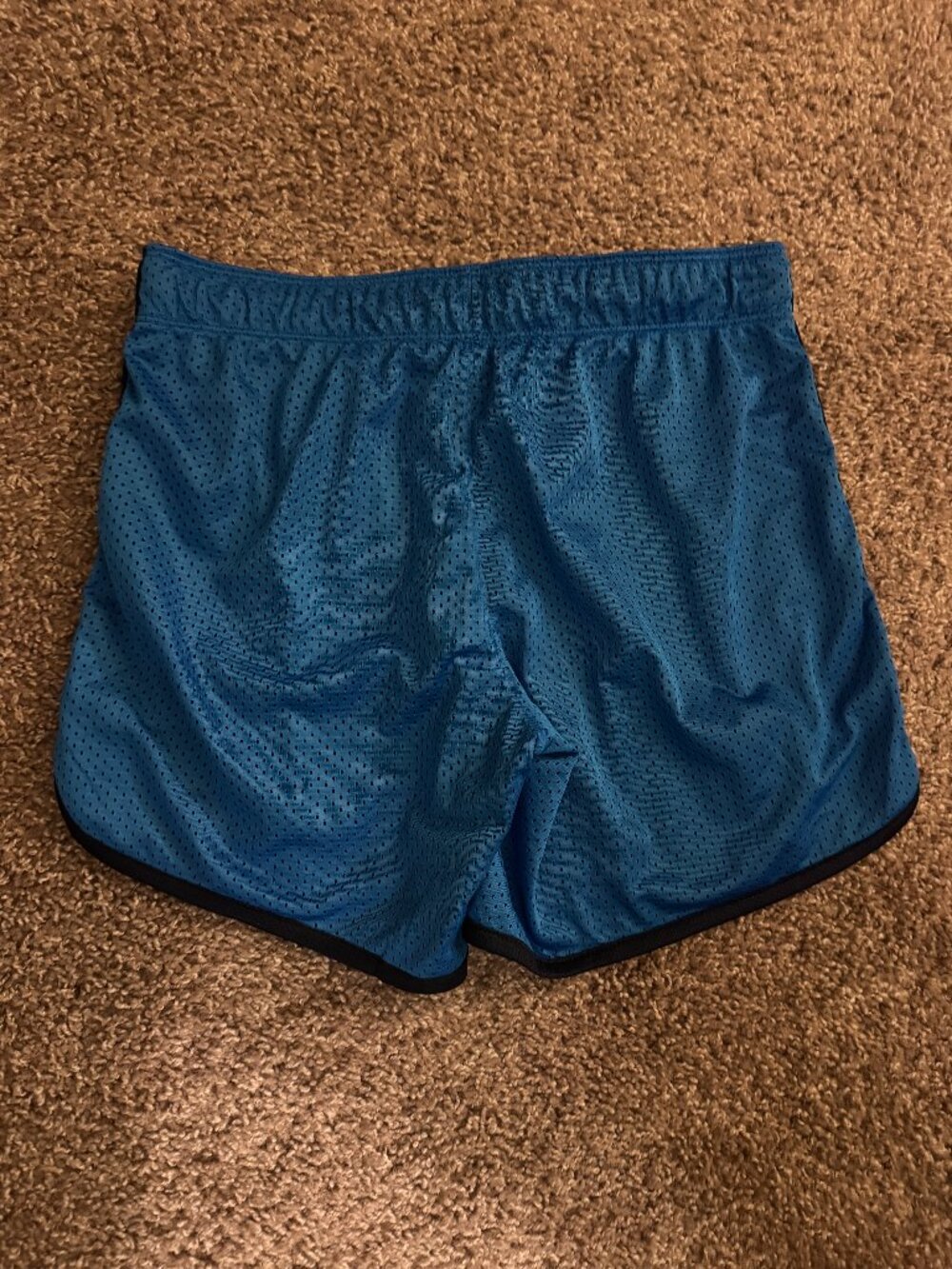 Nike DriFit Women's Blue Athletic Mesh Shorts with Black Trim